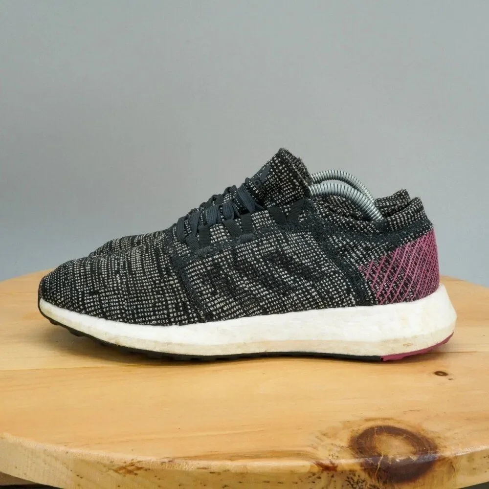 Adidas PureBoost Go Womens Size 7 Shoes Black Gray Pink Running Athletic Sneaker
